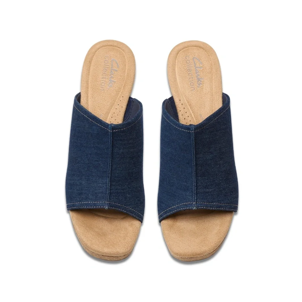 Womens Clarks Nerisa Vine Sandals in Dark Denim. 26181935 - Picture 6 of 8